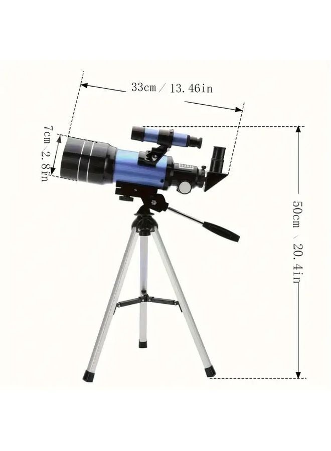 تلسكوب AFTERWAVE 150X HD70WYJ بفتحة 70 مم مع حامل ثلاثي القوائم وموجد وحامل هاتف لمراقبة القمر والكواكب والفضاء العميق - Image 2